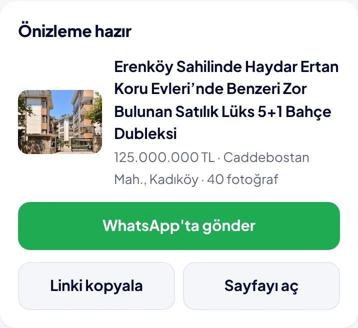 Önizleme hazır ekranı