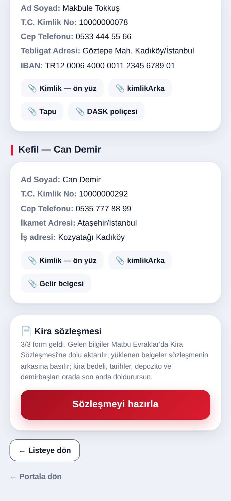 Sözleşmeyi hazırla